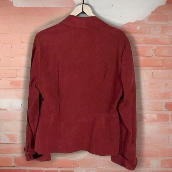 Brick Red Coldwater Creek Medium Sueded Blouse - Picture 5 of 11